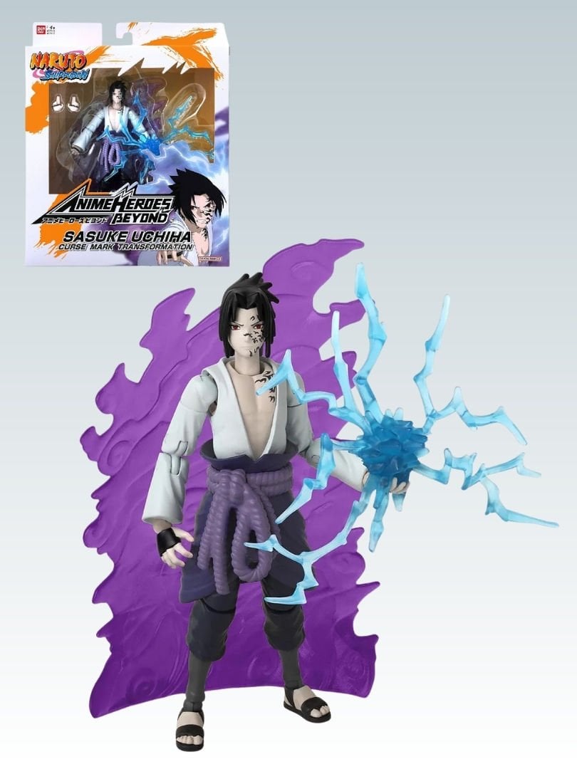 Naruto: Shippuden - Sasuke Uchiha Curse Mark Transformation (Anime Heroes Beyond Series) Aksiyon Figür Seti
