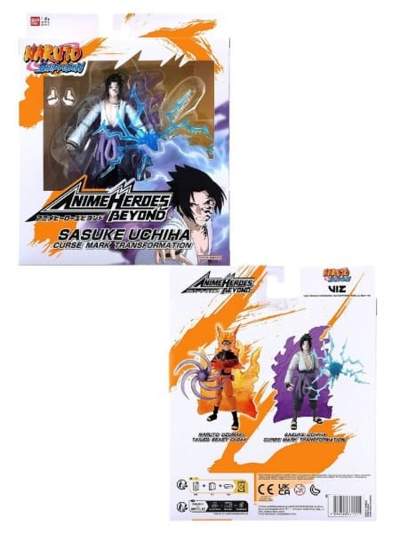 Naruto: Shippuden - Sasuke Uchiha Curse Mark Transformation (Anime Heroes Beyond Series) Aksiyon Figür Seti