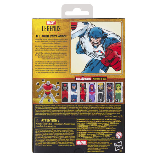 Marvel Legends U.S. Agent (Force Works), Avengers and Marvel Comics Aksiyon Figürü (Marvel's Box BAF)