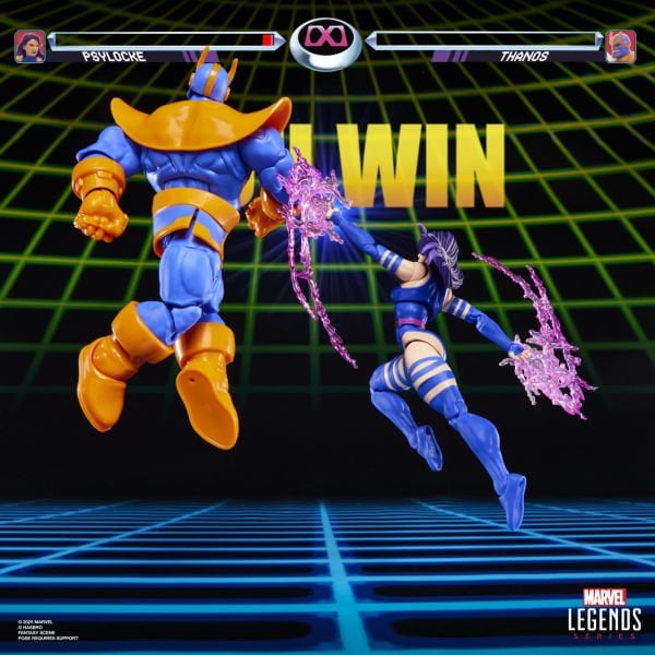 Marvel Legends Gamerverse Psylocke vs Thanos (Retro Video Game) İkili Aksiyon Figür Seti