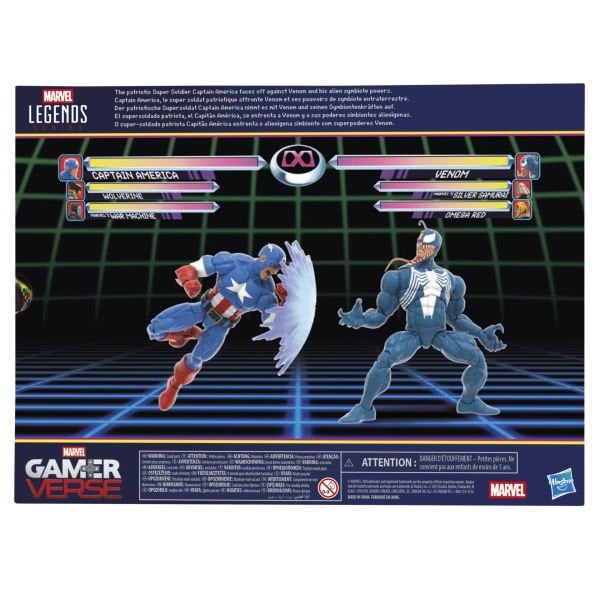 Marvel Legends Gamerverse Captain America vs Venom (Retro Video Game) İkili Aksiyon Figür Seti