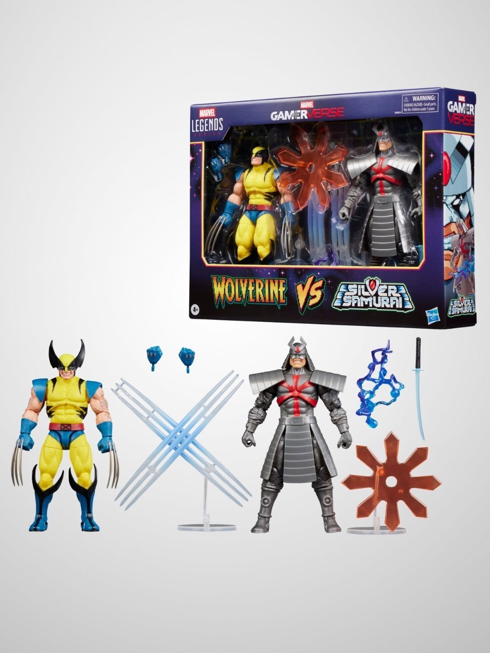 Marvel Legends Gamerverse Wolverine vs Marvel's Silver Samurai (Retro Video Game) İkili Aksiyon Figür Seti