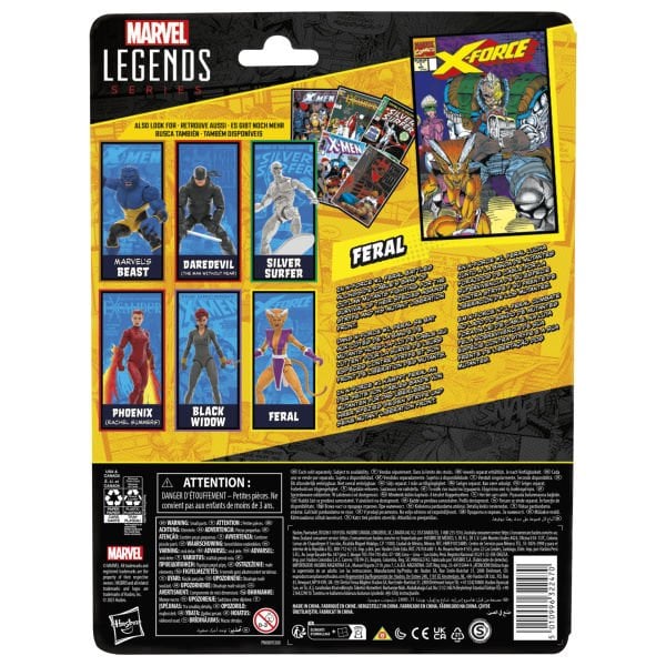 Marvel Legends Feral (X-Men Comics) Aksiyon Figürü, Çizgi Roman Aksesuarlı
