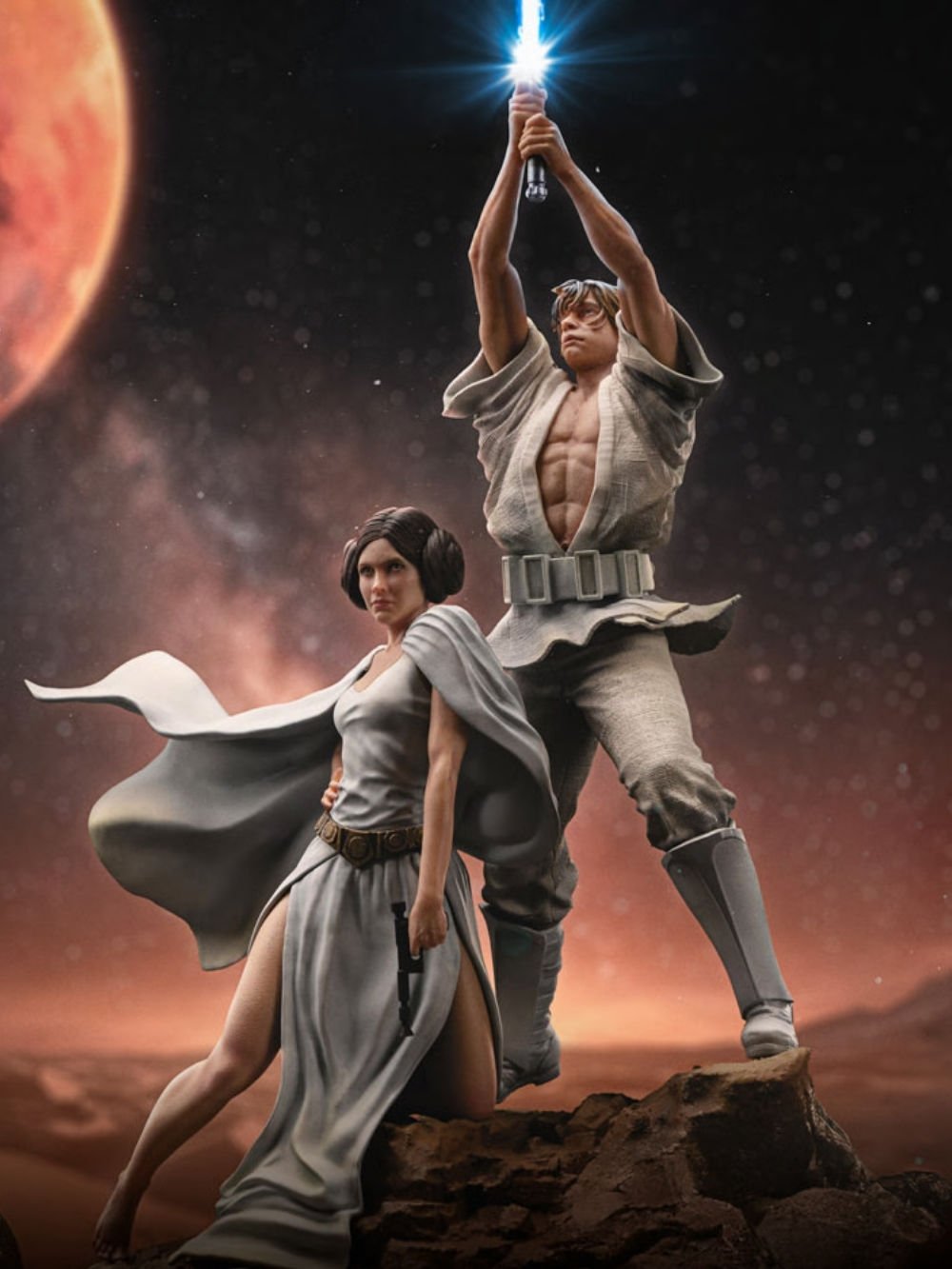 Star Wars - Luke and Leia Deluxe 1/10 Art Scale Limited Edition Heykel