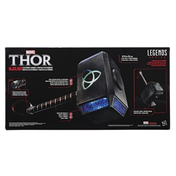 Marvel Legends Thor Mjolnir Premium Elektronik Hammer, Ses ve Işık Efektli
