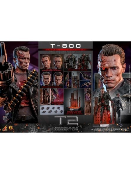 Terminator 2: Judgment Day - T-800 (Battle Damaged Version 2.0) 1/6 Scale Koleksiyon Figürü