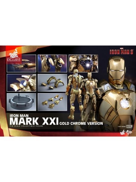 Iron Man 3 - Iron Man Mark XXI (Gold Chrome Version) 1/6 Scale Exclusive Koleksiyon Figürü