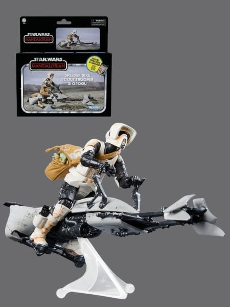 Star Wars Vintage Collection Speeder Bike, Scout Trooper & Grogu (The Mandalorian) Araç ve Figür Seti