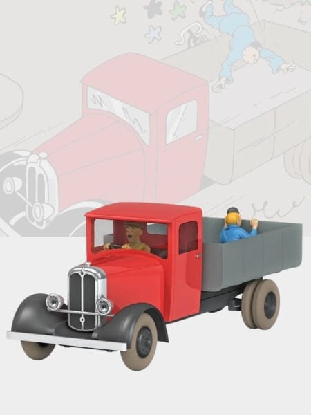Tintin - Flatbed Truck (Le Camion Rouge) 1/24 Scale Diecast Model Araç (No.49)