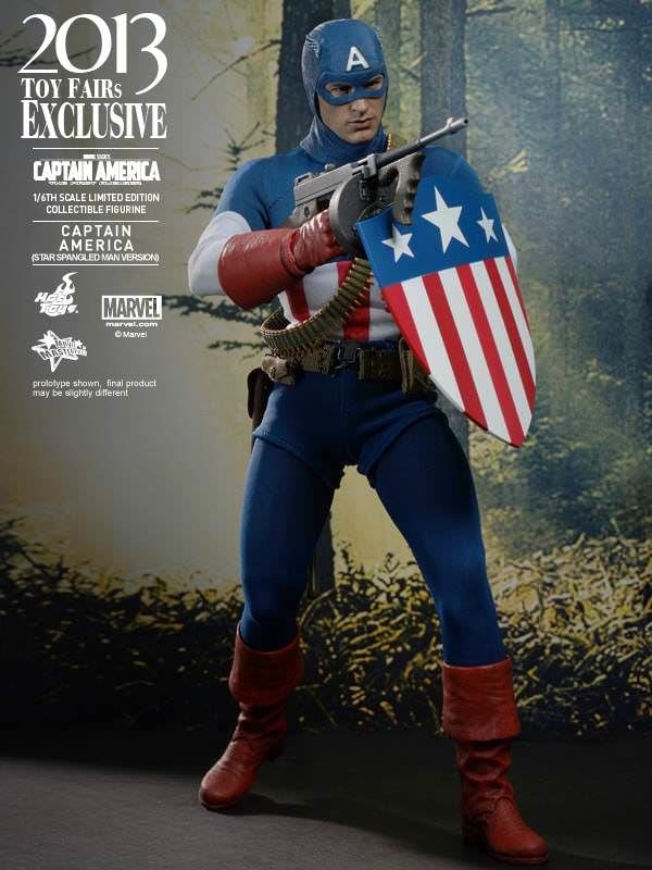 Captain America: The First Avenger - Captain America (Star Spangled Man Version) Limited Edition 1/6 Scale Koleksiyon Figürü