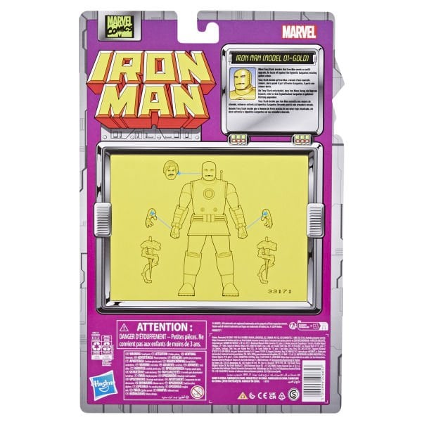 Marvel Legends Iron Man (Model 01 - Gold) Retro Comics Aksiyon Figürü