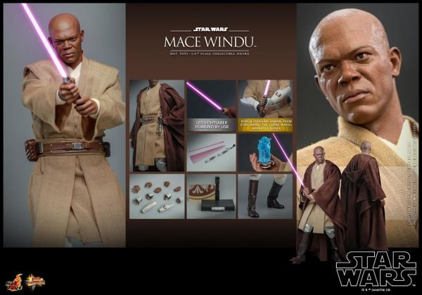 Star Wars: Attack of the Clones - Mace Windu 1/6 Scale Koleksiyon Figürü