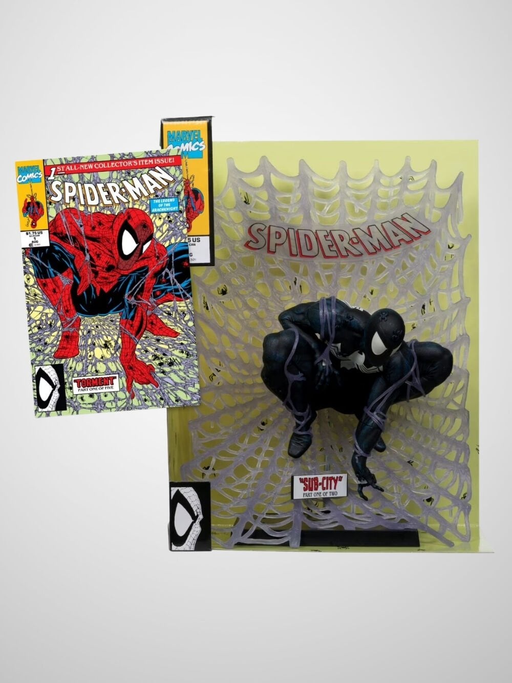 Marvel Comics - Spider-Man Black Suit (Spider-Man#1) Platinum Edition 1/6 Scale Heykel , Özel Çizgi Roman Dahil