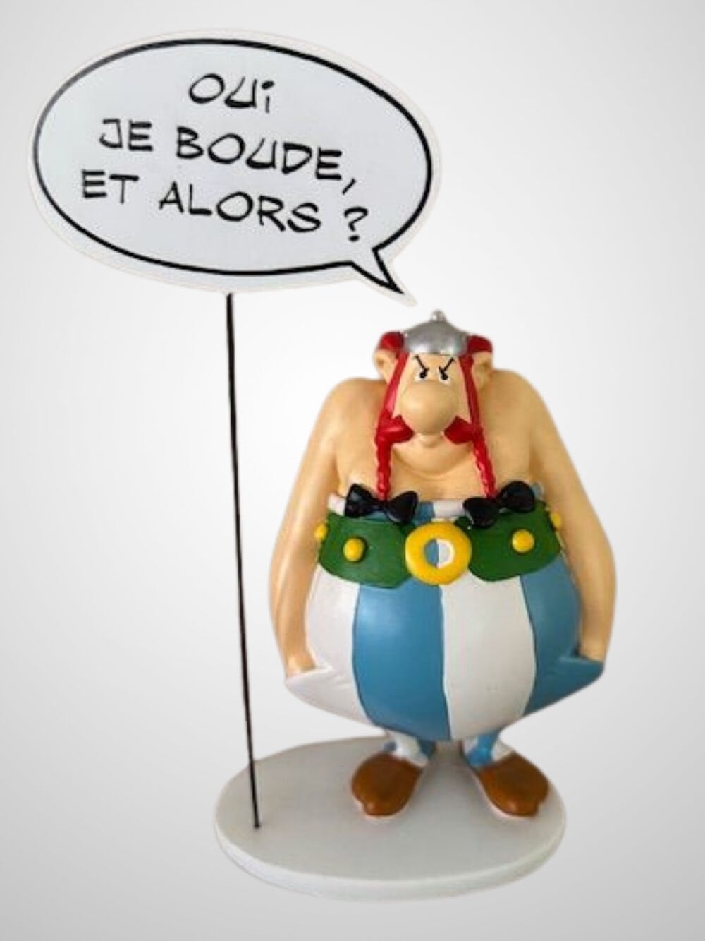 Asterix -  Obelix with Speech Bubble “Qui je boude, et alors?” Resin Figür