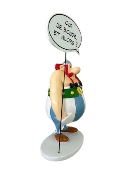 Asterix -  Obelix with Speech Bubble “Qui je boude, et alors?” Resin Figür