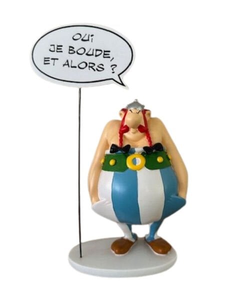 Asterix -  Obelix with Speech Bubble “Qui je boude, et alors?” Resin Figür