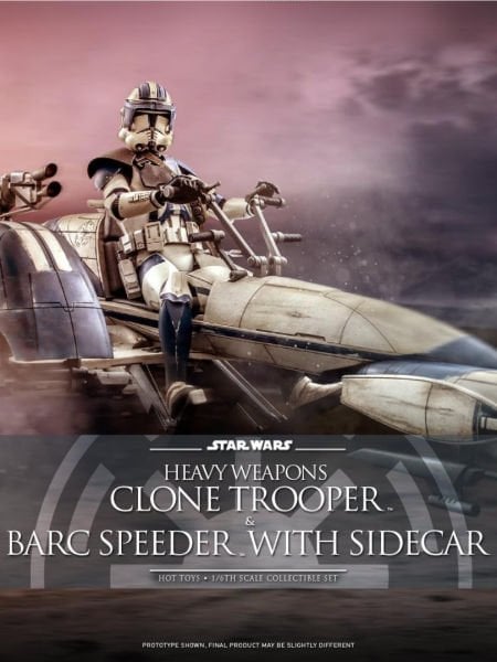 Star Wars: The Clone Wars - Heavy Weapons Clone Trooper & BARC Speeder with Sidecar 1/6 Scale Koleksiyon Figür Seti