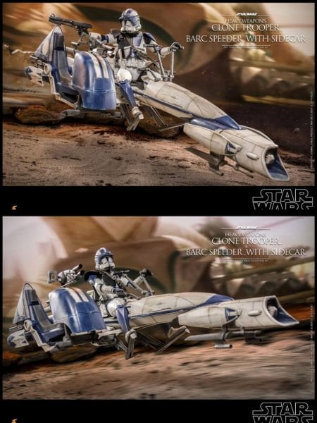 Star Wars: The Clone Wars - Heavy Weapons Clone Trooper & BARC Speeder with Sidecar 1/6 Scale Koleksiyon Figür Seti