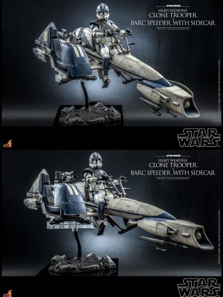 Star Wars: The Clone Wars - Heavy Weapons Clone Trooper & BARC Speeder with Sidecar 1/6 Scale Koleksiyon Figür Seti