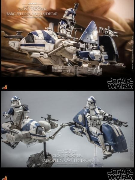 Star Wars: The Clone Wars - Heavy Weapons Clone Trooper & BARC Speeder with Sidecar 1/6 Scale Koleksiyon Figür Seti