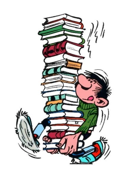 Gaston Lagaffe Pile Of Books (Gaston Portant une Pile de Livres) Heykel