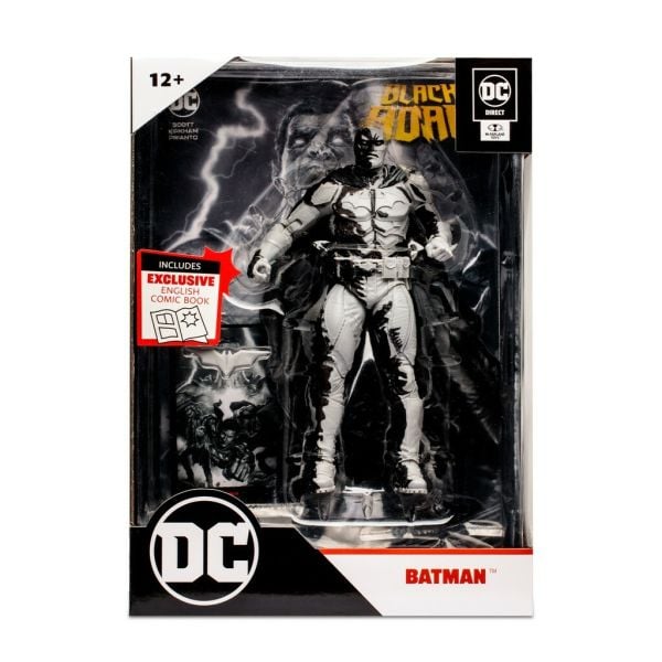 DC Comics: Batman Line Art Variant Action Figure with Black Adam Comic