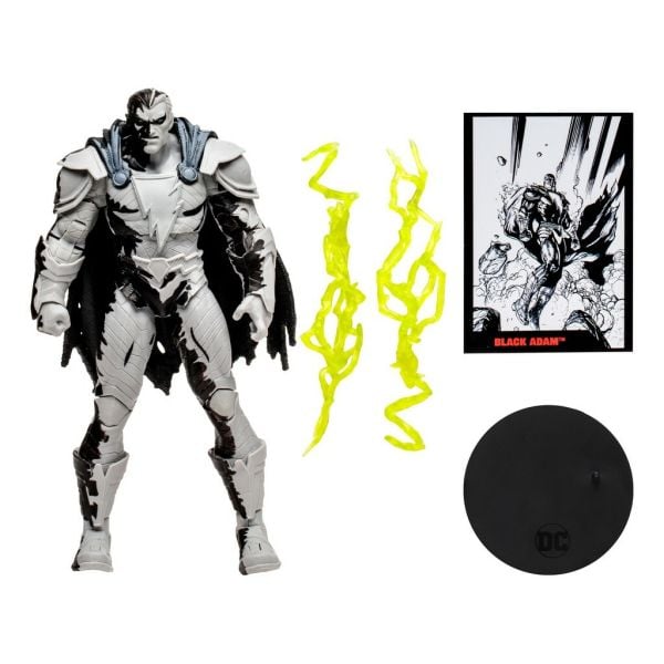 DC Comics: Black Adam Line Art Variant Action Figure with Black Adam Comic