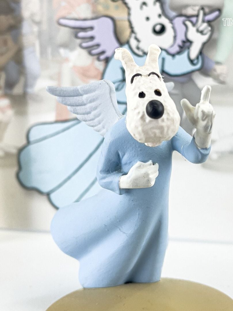 Tintin - Milou (Snowy) Angel (Milou Mi-Ange) Resin Heykelcik