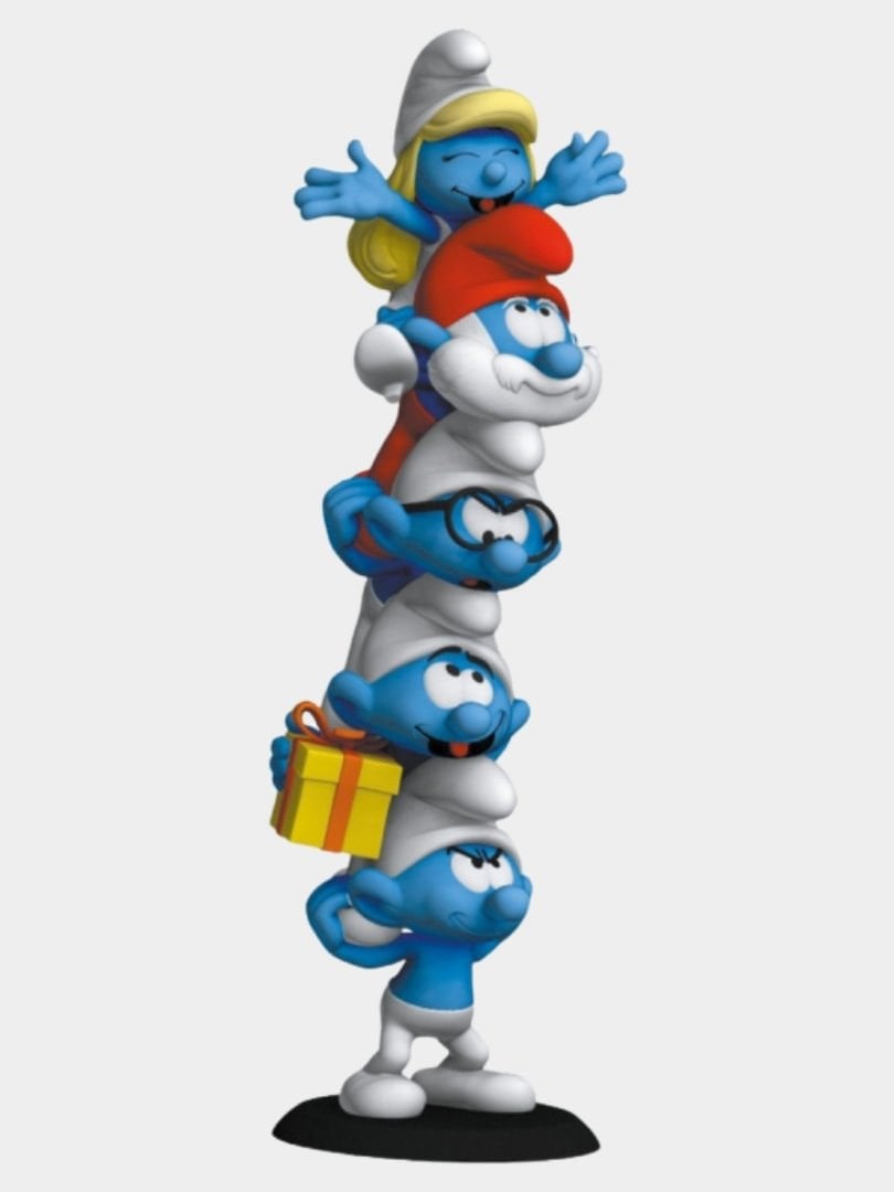 Smurfs (Şirinler) Column Resin Heykel