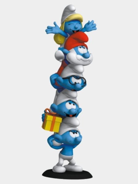 Smurfs (Şirinler) Column Resin Heykel