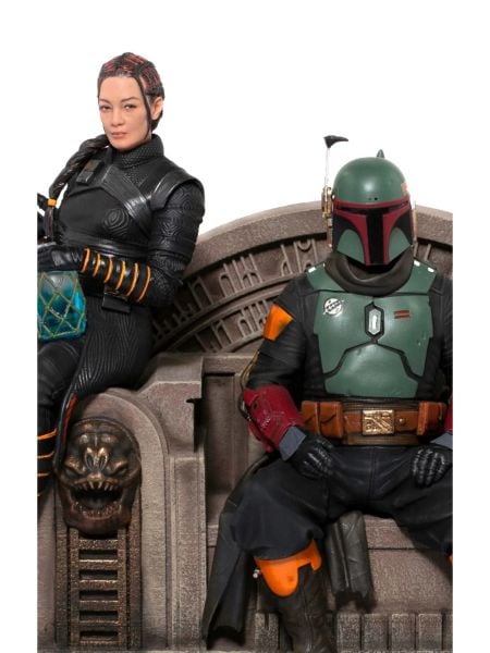 Star Wars: The Mandalorian - Boba Fett and Fennec Shand on Throne Deluxe 1:10 Art Scale Heykel