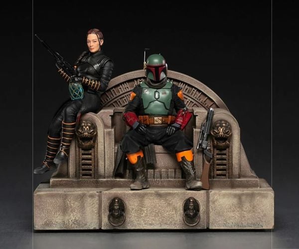 Star Wars: The Mandalorian - Boba Fett and Fennec Shand on Throne Deluxe 1:10 Art Scale Heykel