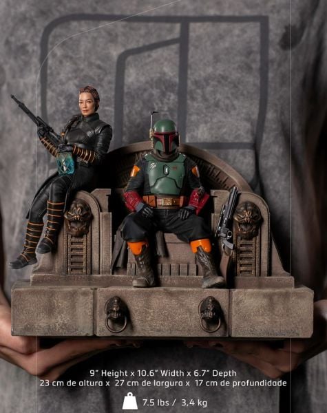 Star Wars: The Mandalorian - Boba Fett and Fennec Shand on Throne Deluxe 1:10 Art Scale Heykel