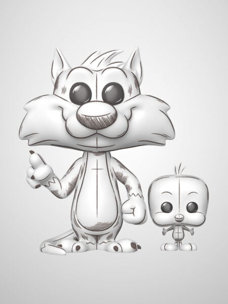 Looney Tunes - Sylvester & Tweety (Sketched Deco) Funko Pop! Animation Figür #2013
