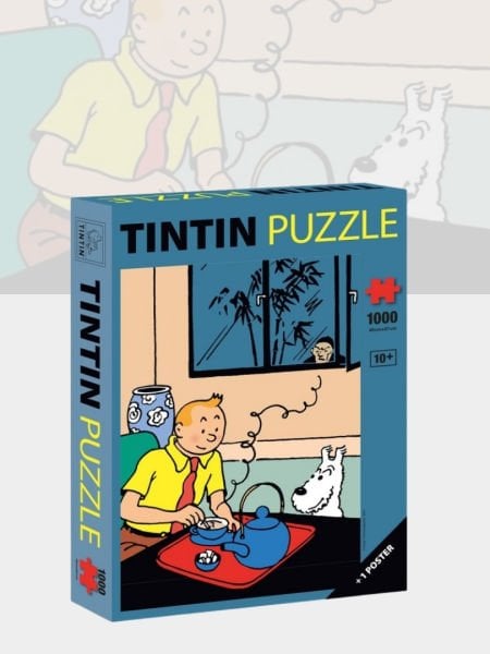 Tintin - Tintin Drinking His Tea Puzzle ve Poster