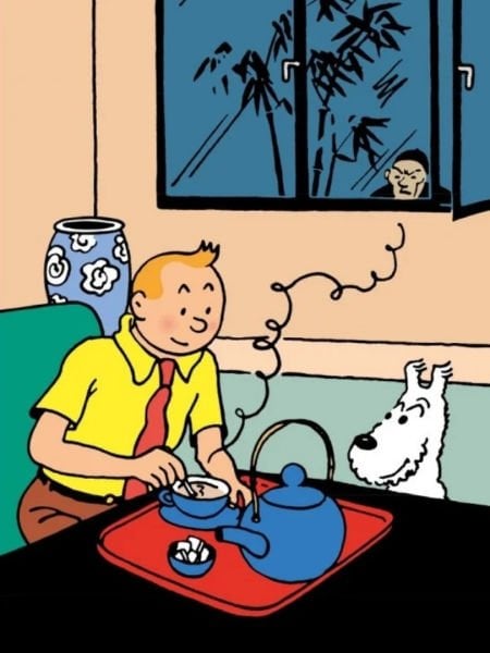 Tintin - Tintin Drinking His Tea Puzzle ve Poster