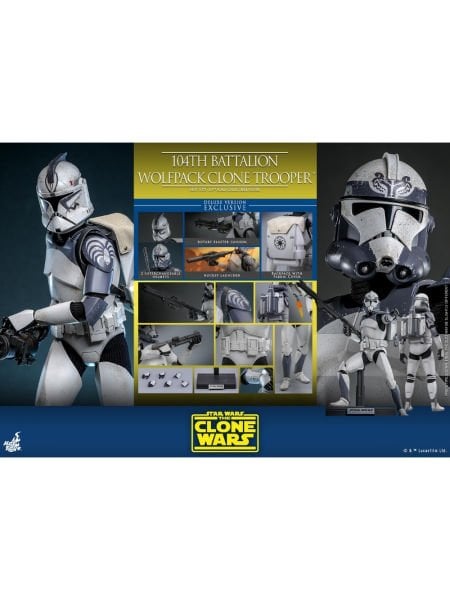Star Wars: The Clone Wars - 104th Battalion Wolfpack Clone Trooper (Deluxe Version) 1/6 Scale Koleksiyon Figürü