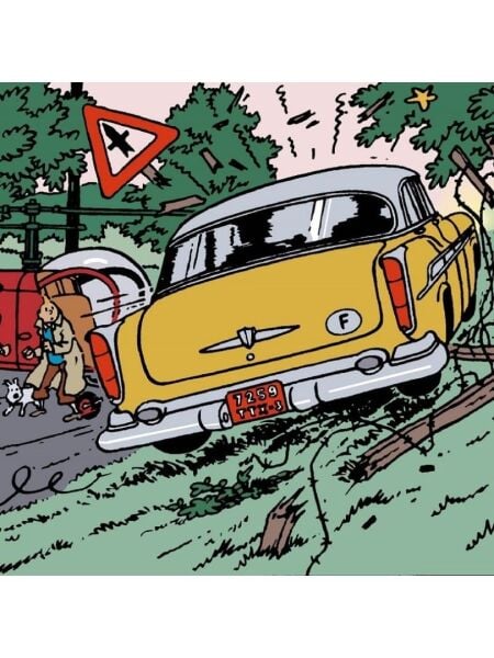 Tintin - Yellow Chrysler (La Voiture Des Ravisseurs) 1/24 Scale Diecast Model Araç (No.39)
